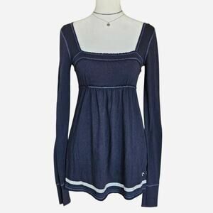 Grail 2000s Hollister navy blue babydoll top
